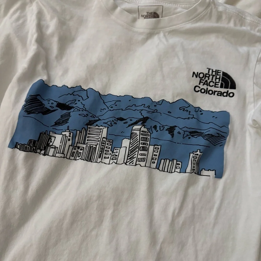 The North Face Downtown Denver Colorado Tee with Blue Mountain City Skyline